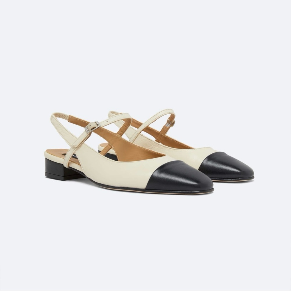 Carel OCEANO Beige and black leather slingback